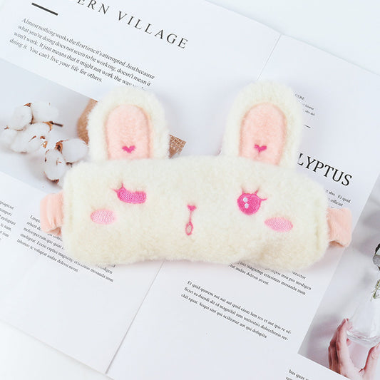 Plush Sweet And Cute Hair Band Girly Heart Shading Bunny Eye Mask