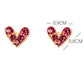 Mini Red Heart Stud Earrings for Girls Women Stud Jewelry Gift Accessories