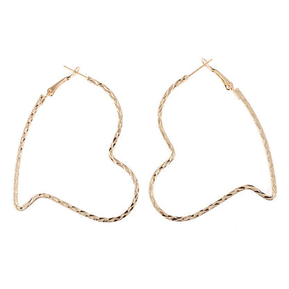 Bended Heart Drop Earrings Cute Dangle Earrings Women Jewelry Gift for Her