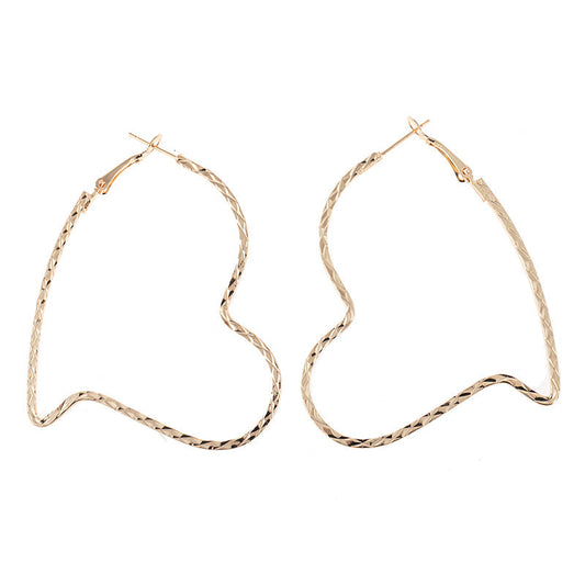 Bended Heart Drop Earrings Cute Dangle Earrings Women Jewelry Gift for Her