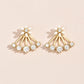 Flower Design Ear Jacket Stud Earrings Dangle Women Fashion Jewelry Gift for Her
