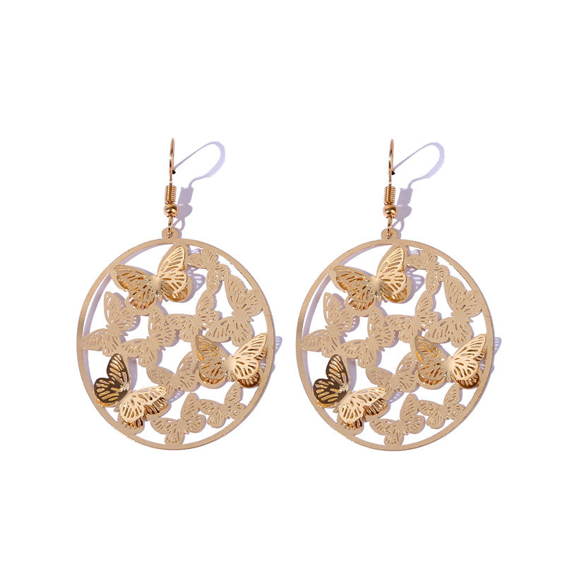 Butterflies Ring Gift Earring Dangle Women Fashion Jewelry Jewellery