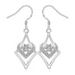 Personality With Geometric Silver-plated Diamond Zircon Heart-shaped Hexagonal Star Earrings