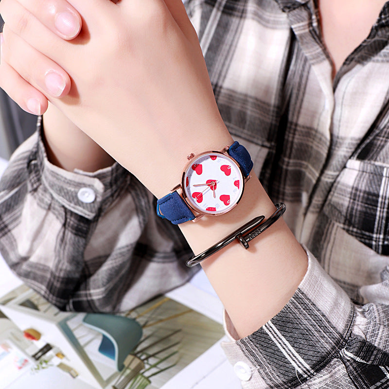 PU leather alloy bracelet watch