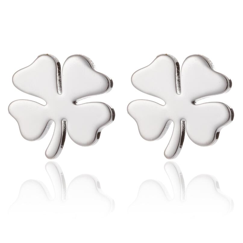 Four Leaf Clover Stud Earrings Stainless Steel Jewelry Women Girls Friendship Gift Fashion Accessories Earring Studs