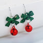 Green Christmas Ball Drop Earring Women Jewelry Mom Gift Everyday Wear Earrings