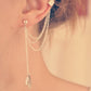 European And American Personality Unilateral Leaf Tassel Earrings