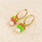 Green Red Detail Drop Earrings Cute Dangle Earrings Women Jewelry Gift for Her