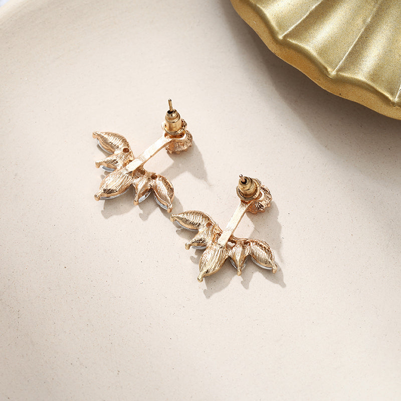 Fashion Jewelry Cute Cherry Blossoms Flower Stud Earrings For Women Cute Jewelry Several Peach Blossoms Earrings