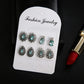 4 Pairs Aqua Jewelry Stud Earrings Modern Fashion Women Earrings Piercing Studs