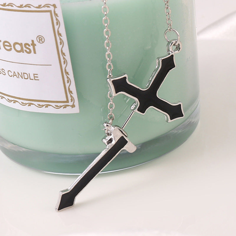 Cross Needle Ear Stud Earrings Dangle Women Fashion Jewelry Gift for Her