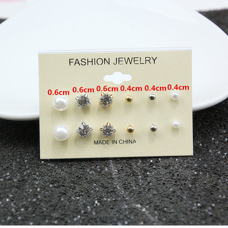 6pairs Mixed Color Stud Earrings for Women Girls Fashion Earrings Piercing