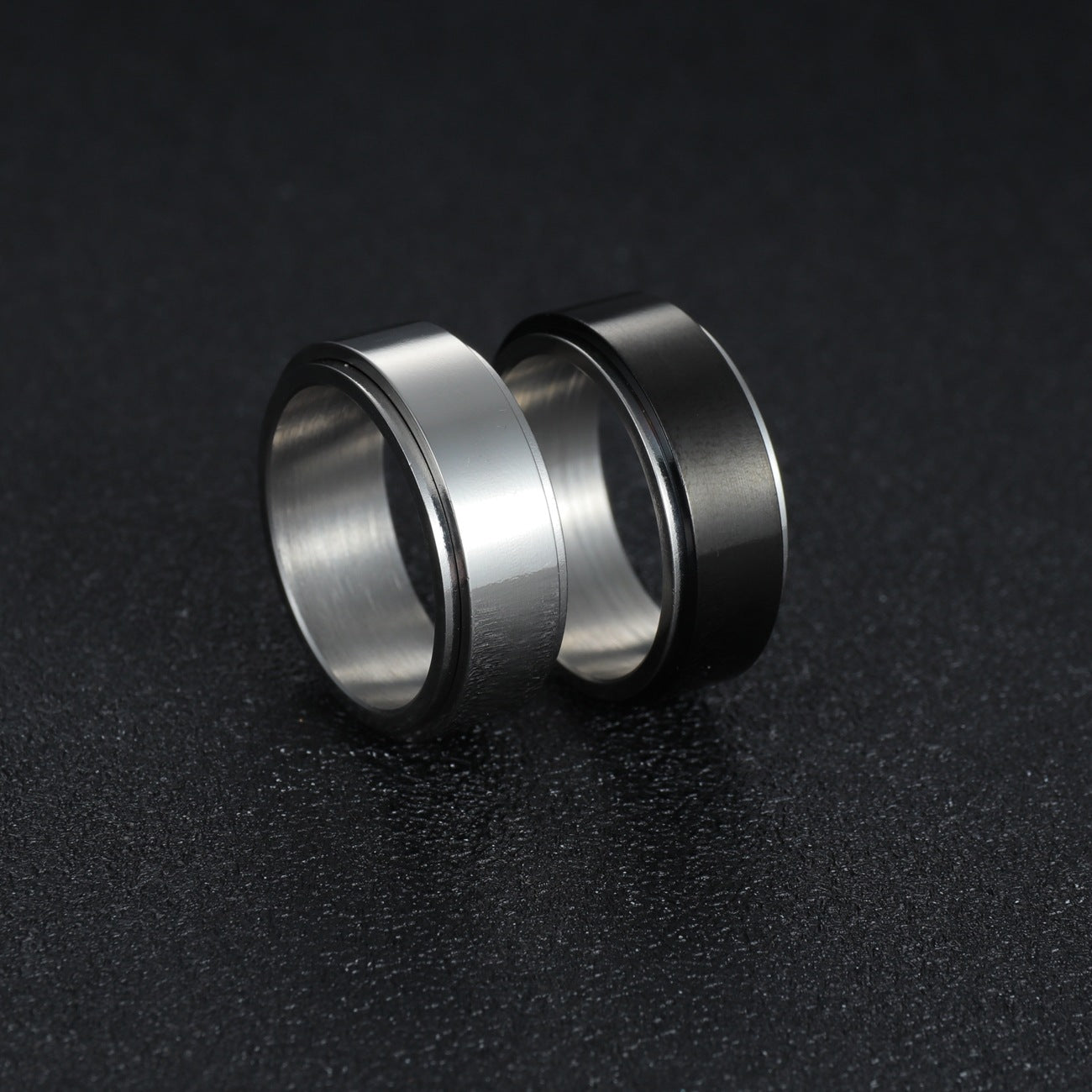 Width Titanium Steel Rotating Men's Ring