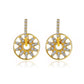 Geometric Wheel Stud Earrings Fashion Jewelry for Girls Women Gift Accessories
