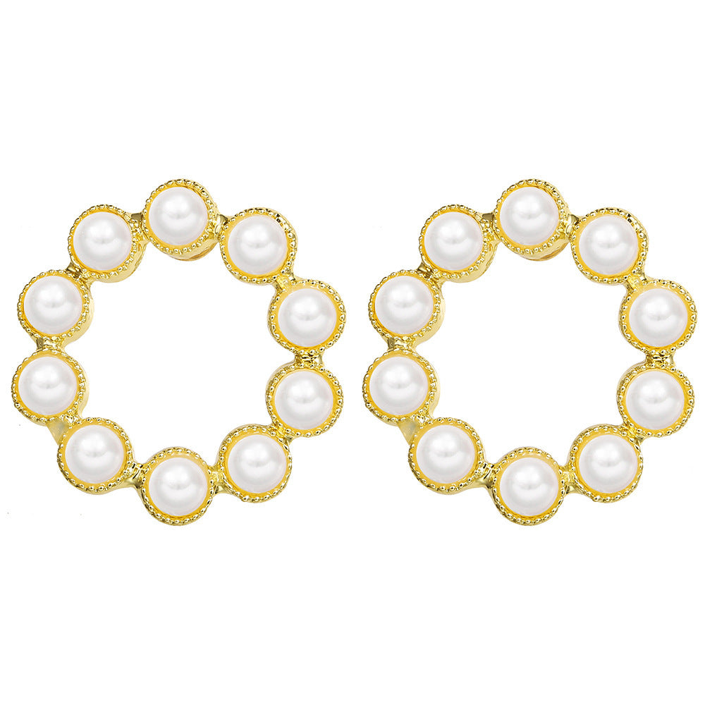 Faux Pearl Ring Gift Earrings Dangle Women Fashion Jewelry Jewellery
