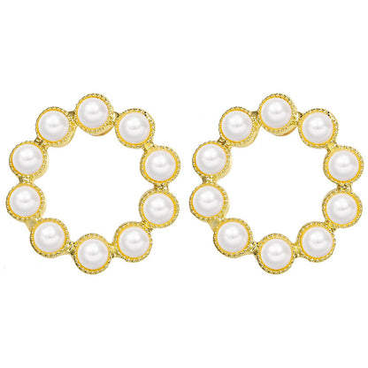 Faux Pearl Ring Gift Earrings Dangle Women Fashion Jewelry Jewellery