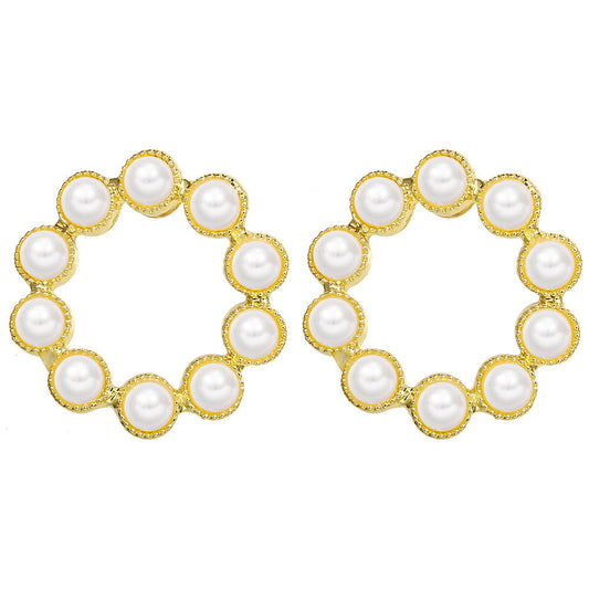 Faux Pearl Ring Gift Earrings Dangle Women Fashion Jewelry Jewellery