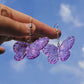 Purple Butterfly Drop Earrings Cute Dangle Earrings Women Jewelry Gift for Her