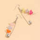 Cloth Pin Flower Detail Dangle Fashion Earrings for Women Stylish Party Jewelry Gift