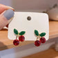 Cherries Stud Earrings Women Jewelry Mom Gift Everyday Wear Earrings