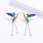 Hummingbird Earrings Epoxy Colored Animal Elements Bird Country Style Female Earrings