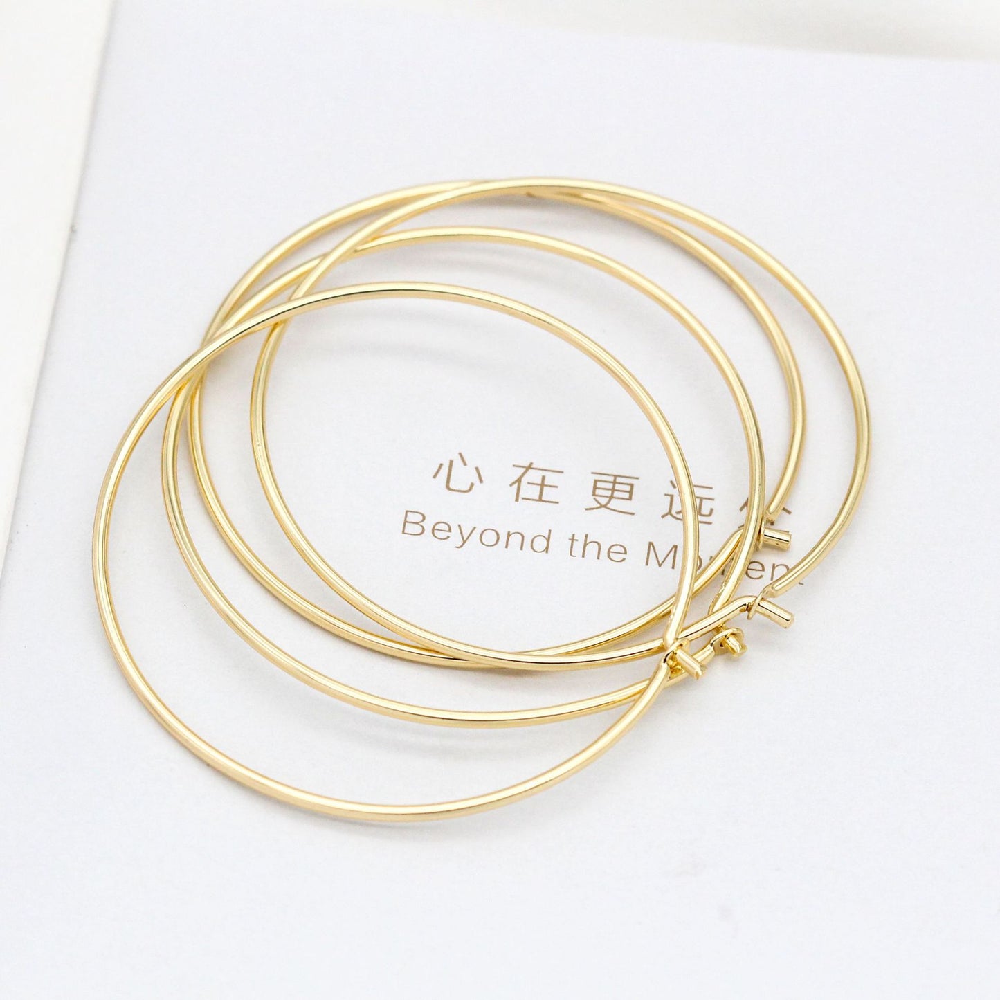 Diy Earrings Accessories Gold-plated Copper Circle Pendant