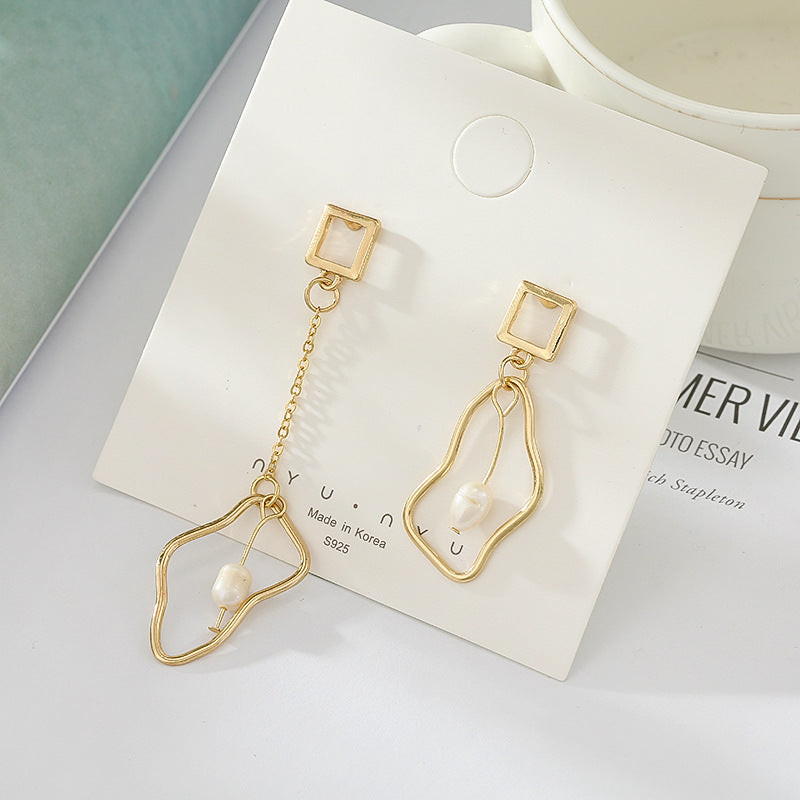 Mismatched Irregular Pendant Dangle Earrings Jewelry Accessories Girls Fashion Accessory
