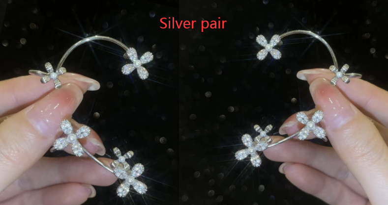 Adjustable Earrings With Micro-inlaid Zircon Flowers