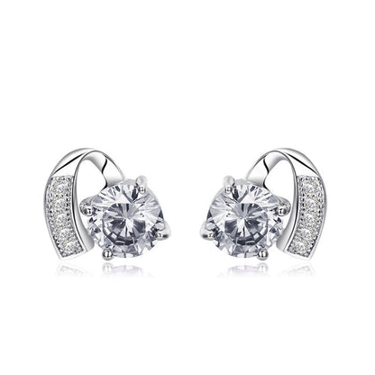 Zircon Heart Mini Stud Earrings Women Jewelry Mom Gift Everyday Wear Earrings