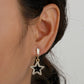 Rhinestone Star Black Middle Gift Earrings Dangle Women Fashion Jewelry Jewellery