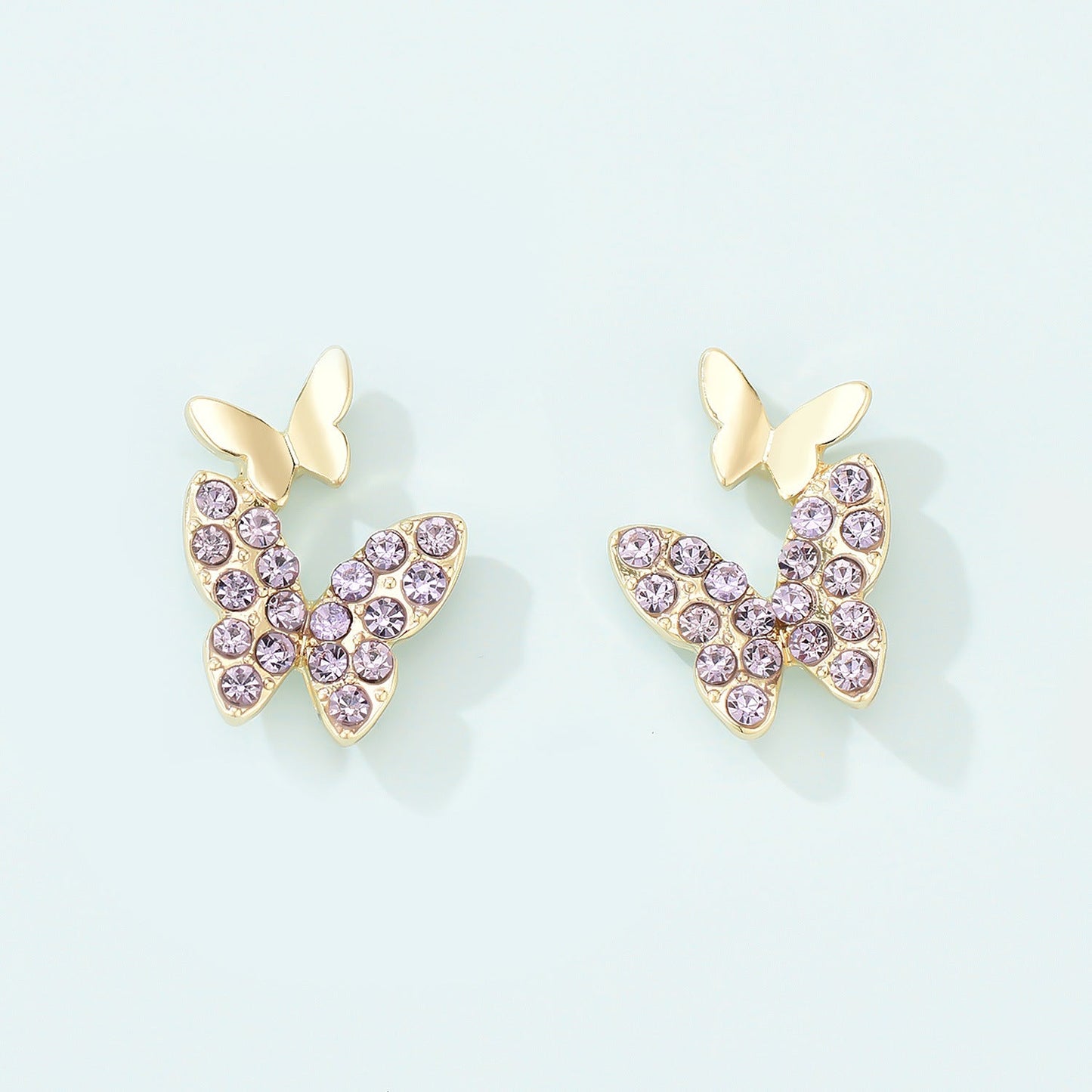 Purple Butterfly Stud Earrings for Girls Women Stud Jewelry Gift Accessories