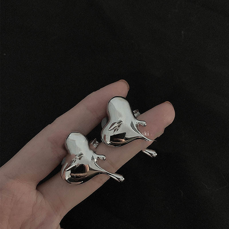 Dripping Heart Jewelry Stud Earring Modern Fashion Women Earrings Piercing Studs