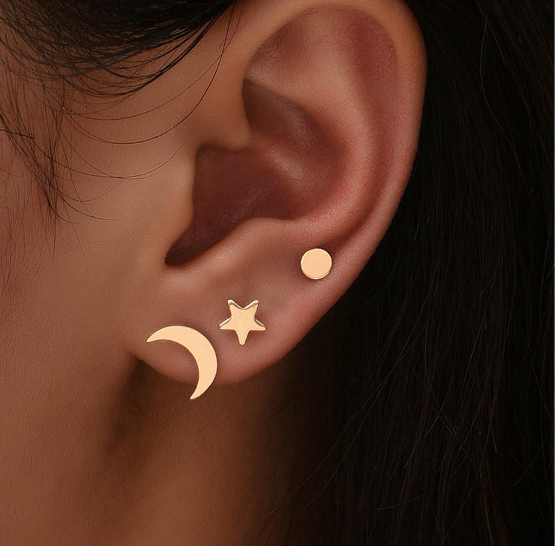 3pcs Set Stud Earrings Accessories Gift Women Girl Fashionable Jewelry