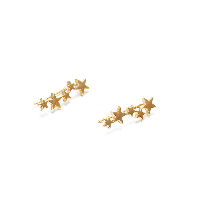 Exquisite creative five-pointed star ear bone clip earrings for girls accessories