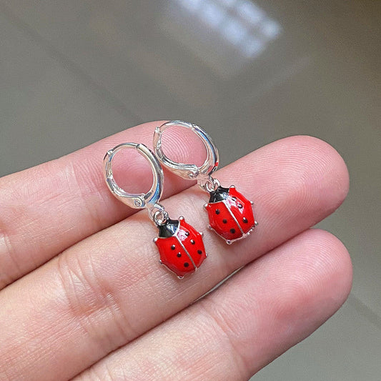 Ladybug Design Drop Dangle Earrings Women Jewelry Gift for Her Accessories