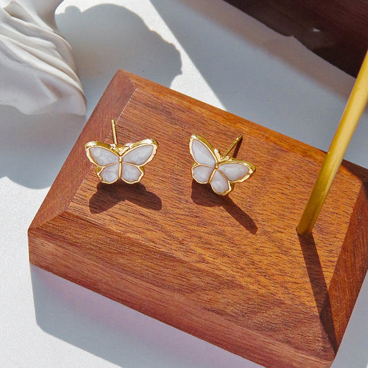 Painted Butterfly Stud Earrings Fashion Jewelry for Girls Women Gift Accessories