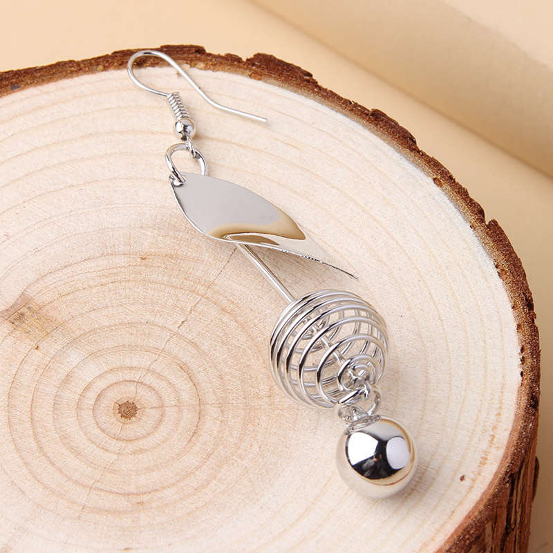 Ball Leaf Design Ear Drop Earrings Dangle Women Fashion Jewelry Gift for Her