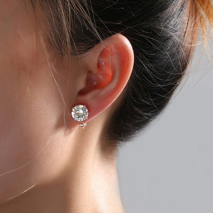 Rhinestone Ear Clips Stud Earrings Accessories Gift Women Girl Fashionable