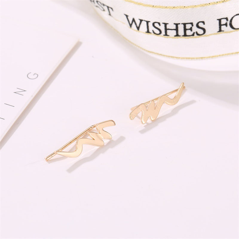 Writting Jewelry Stud Earrings Modern Fashion Women Earrings Piercing Studs