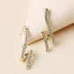Rhinestone Ribbon Stud Earrings Dangle Women Fashion Jewelry Jewellery