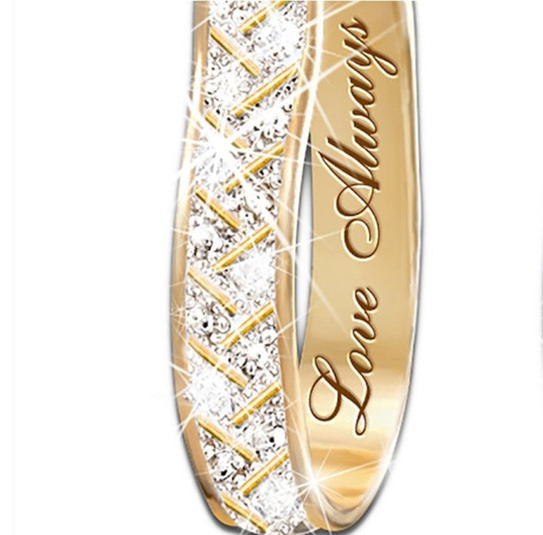 Love Always Rhinestone Hoop Drop Dangle Earrings Women Jewelry Gift for Her Accessories