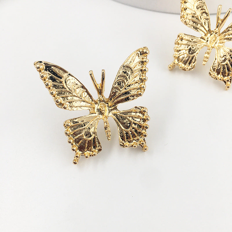 Textured Butterfly Stud Earrings Women Jewelry Mom Gift Everyday Wear Earrings