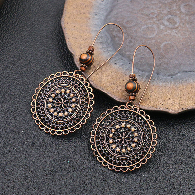 Mandala Flower Vintage Style Gift Earrings Dangle Women Fashion Jewelry Jewellery