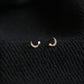 Half Moon Star Mini Stud Earrings Cut Asymmetric Mini Earrings Ear Piercing