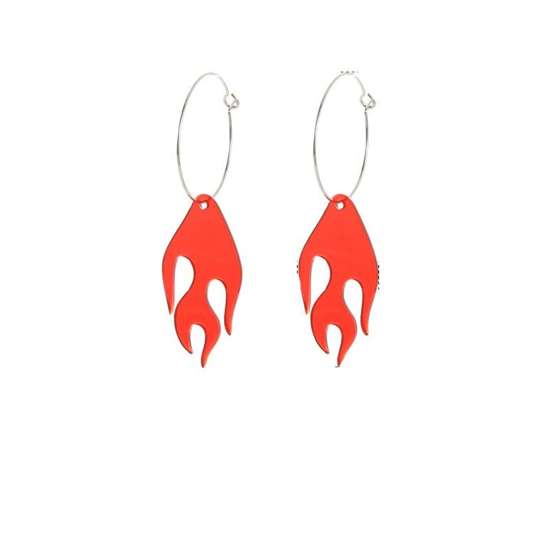 Fire Flame Earrings Dangle Gift for Her Jewelry Accessories Girls Fashion