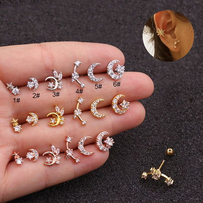 Stainless Steel Double Head Screw Earrings