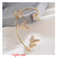 Fashion Gold Metal Butterfly Ear Clips Sparkling Zircon Without Piercing Ear Cuff Clip Earrings For Women Jewelry Gift