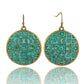 Green Round Earrings Dangling Drop Earring Women Girls Gifts Jewelry Accessories