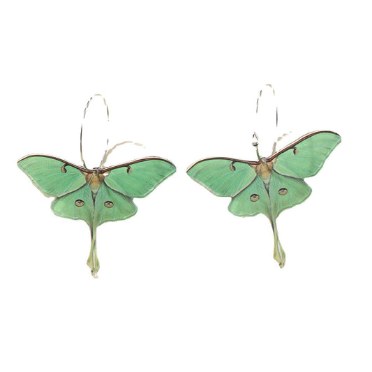 Green Moth Earrings Dangling Drop Earring Women Girls Gifts Jewelry Accessories