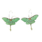 Green Moth Earrings Dangling Drop Earring Women Girls Gifts Jewelry Accessories